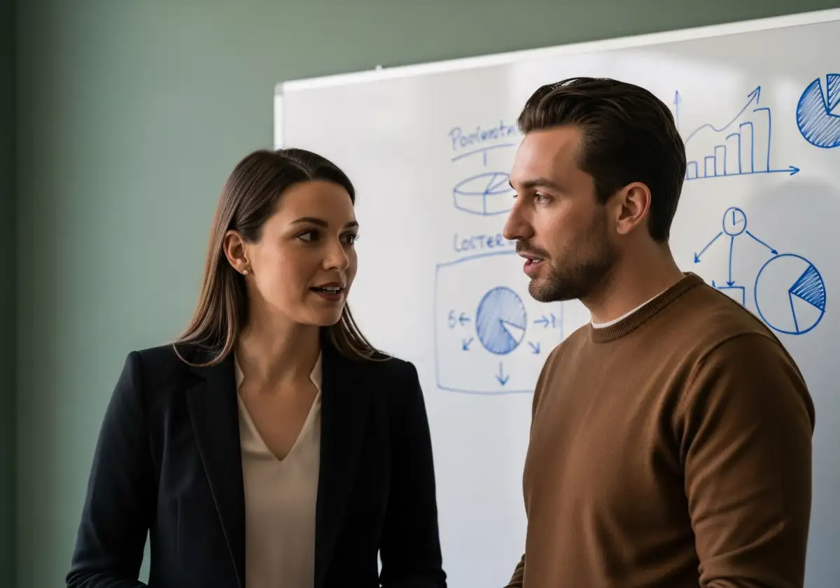 Team diskutiert flexible Finanzierungsmodelle